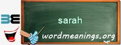 WordMeaning blackboard for sarah